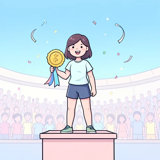 彼女は金メダルを取った - Bildwörterbuch