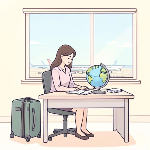 彼女女はそのうち海外に行く計画を立ててるんだって - Bildwörterbuch
