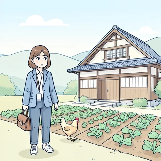彼女女は都会で育ったため田舎の生活に最初は戸惑った - Bildwörterbuch