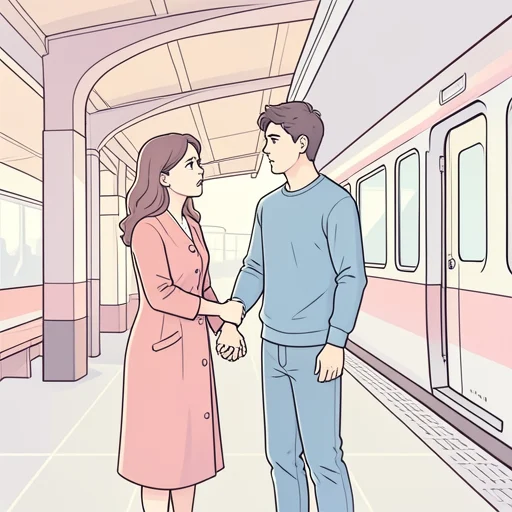 彼女から離れたくないと言った - Bildwörterbuch