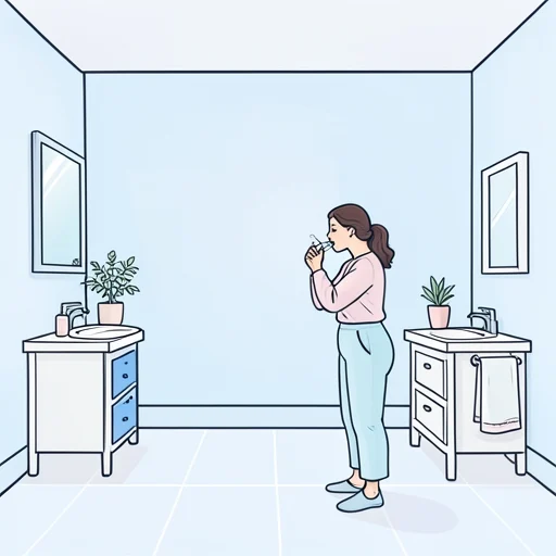 彼女、風邪予防のためにうがいを徹底してる - Bildwörterbuch