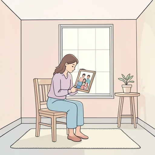 彼女、家族の死を受け入れるのに時間がかかった - Bildwörterbuch