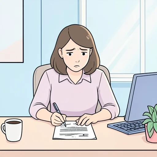 彼女、契約書にサインするか迷ってた - Bildwörterbuch