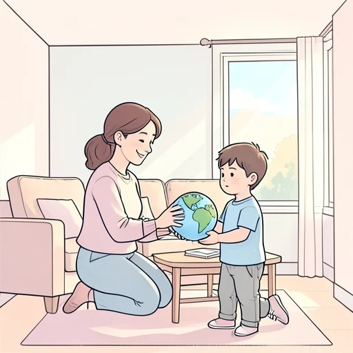 彼女、子供に将来を任せる決心をした - Bildwörterbuch