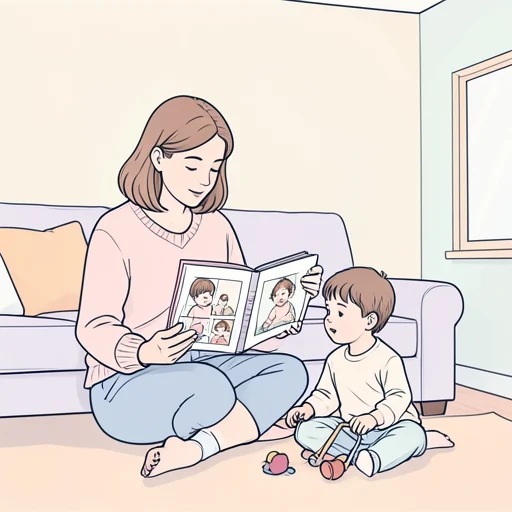 彼女、子供の成長を毎日見守ってる - Bildwörterbuch