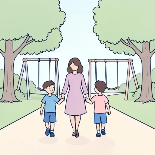 彼女、子どもたちと一緒に公園へ行った - Bildwörterbuch