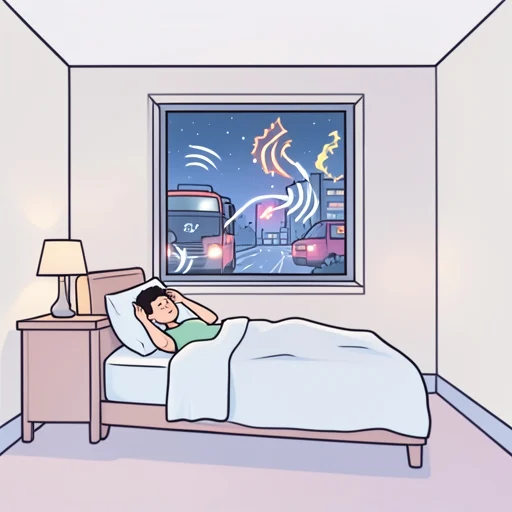 彼女、この地域は夜になると騒音がひどくて眠れない - Bildwörterbuch