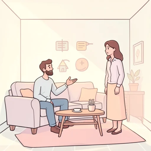 彼女、この件については私に任せてって彼は言った - Bildwörterbuch