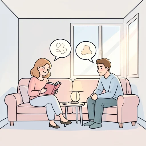 彼女、言葉を通じて彼と心を通じ合わせた - Bildwörterbuch