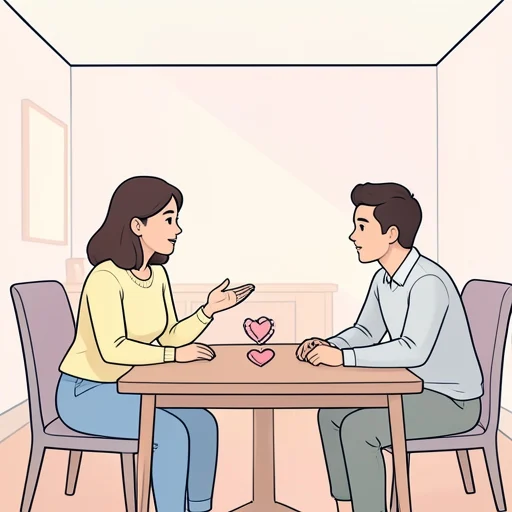 彼女、問題の中心は信頼関係にあると言った - Bildwörterbuch
