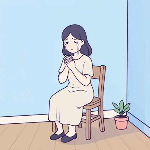 彼女、涙を流しながら謝った - Bildwörterbuch