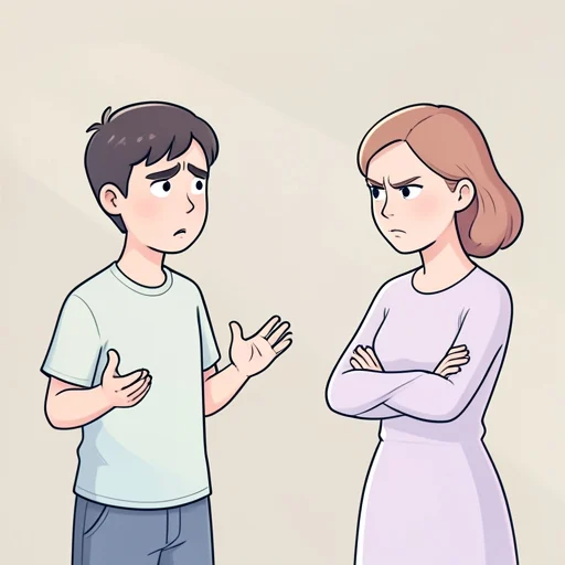 彼女、何で怒ってるのかわからない - Bildwörterbuch
