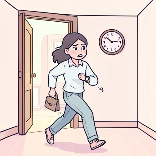 彼女、何しろ時間がないから急いで - Bildwörterbuch