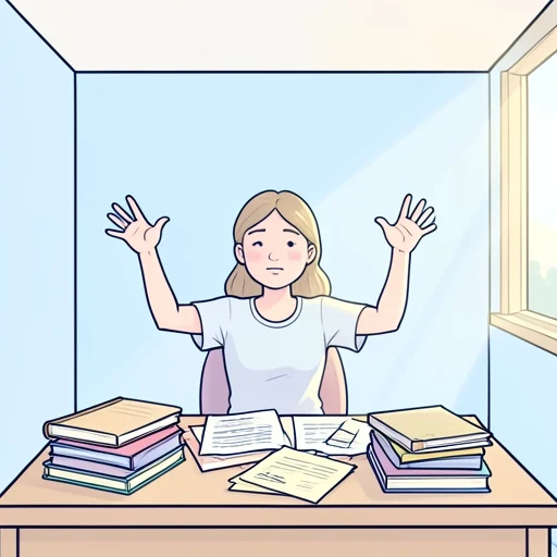 彼女、何とか問題を解き終えた - Bildwörterbuch