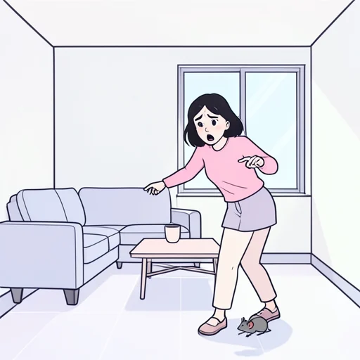 彼女、ネズミを見て悲鳴を上げた - Bildwörterbuch