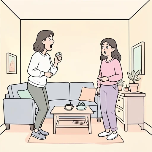 彼女にびっくりした - Bildwörterbuch
