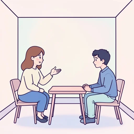 彼女に難しい問いを投げかけた - Bildwörterbuch