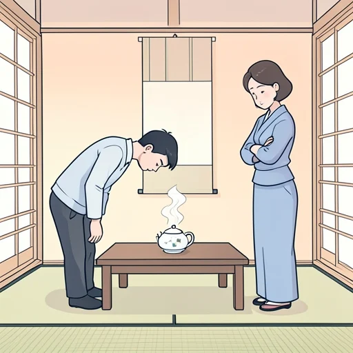 彼女に礼を尽くして謝った - Bildwörterbuch