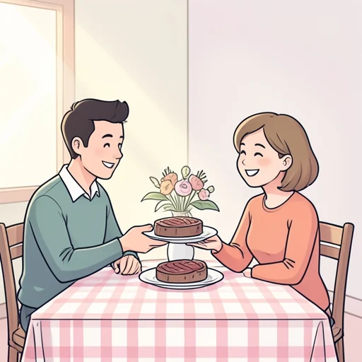 彼女にステーキをご馳走した - Bildwörterbuch