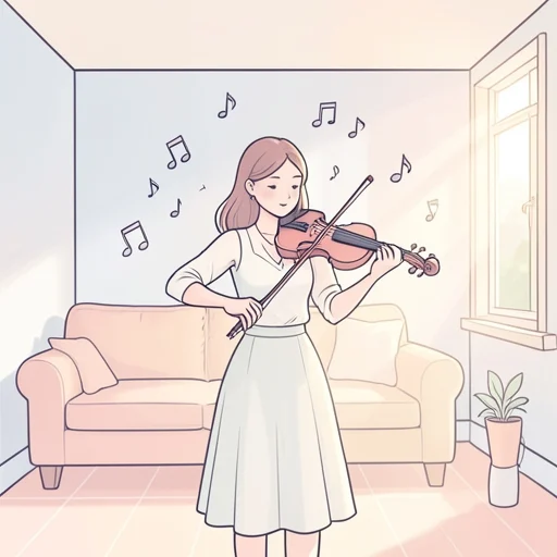 彼女のバイオリンの音色が忘れられない - Bildwörterbuch