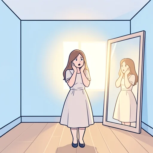 彼女の美貌に驚いた - Bildwörterbuch