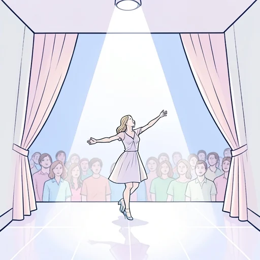 彼女の舞台での演技は圧巻だった - Bildwörterbuch