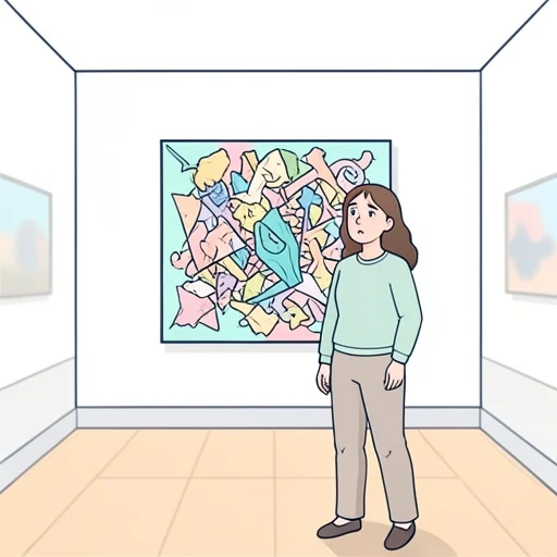 彼女の抽象的な絵は理解しにくい - Bildwörterbuch