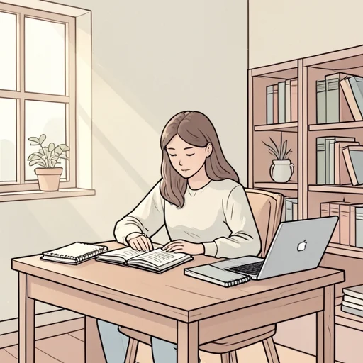 彼女の大部分の時間を勉強に費やしてる - Bildwörterbuch