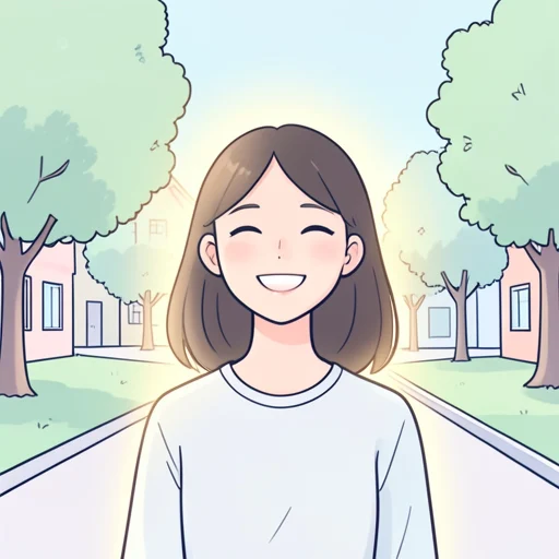 彼女の笑顔はまぶしいくらいに輝いていた - Bildwörterbuch