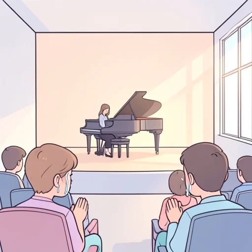 彼女の演奏に感動した - Bildwörterbuch