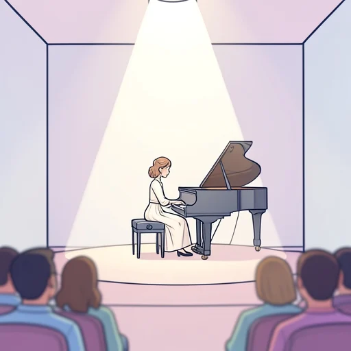 彼女の演奏は見事だった - Bildwörterbuch