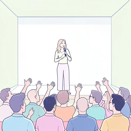 彼女の演説は人々の意識を高める効果があった - Bildwörterbuch