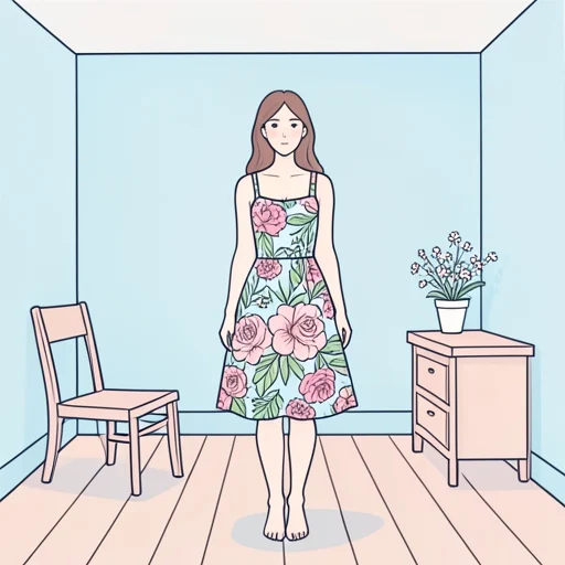 彼女の服は花柄模様だ - Bildwörterbuch