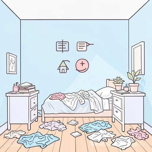 彼女の部屋はいつも散らかってる - Bildwörterbuch