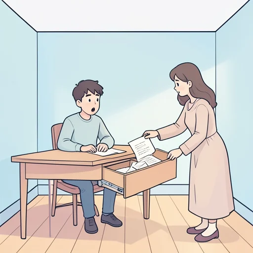 彼女の秘密が露わになった - Bildwörterbuch