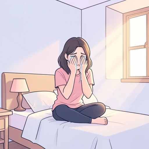 彼女の瞳からは涙があふれそうだった - Bildwörterbuch