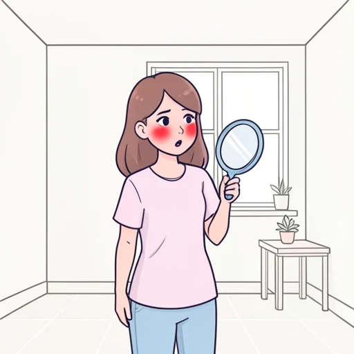 彼女の頬が真っ赤だった - Bildwörterbuch