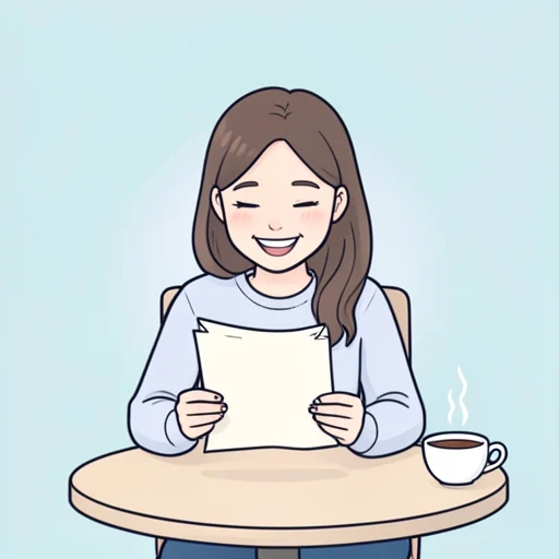 彼女の表情から喜びが読み取れた - Bildwörterbuch