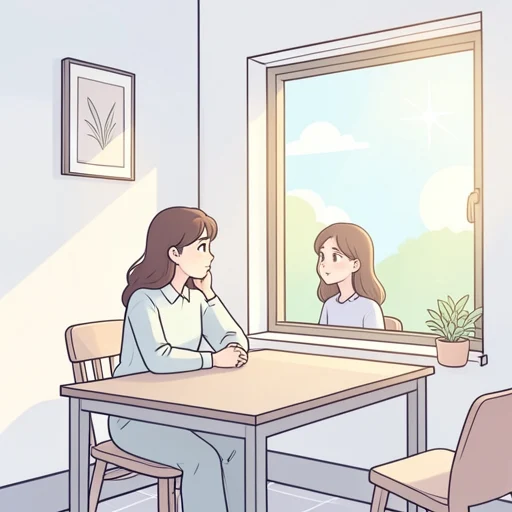彼女の表情は昨日と異なってた - Bildwörterbuch