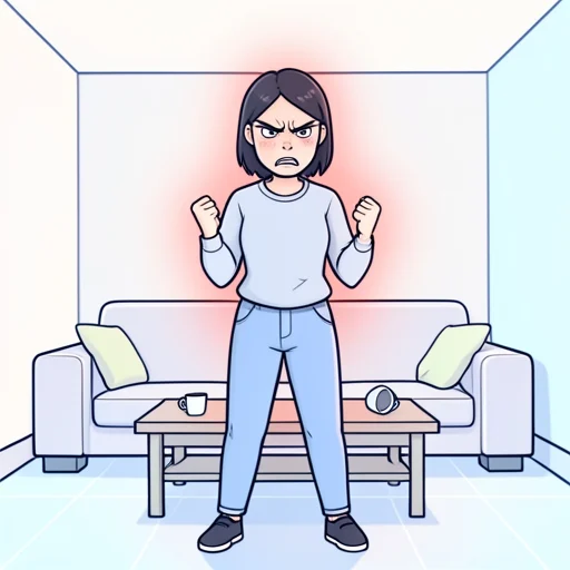 彼女の怒りが最高潮に高まった - Bildwörterbuch