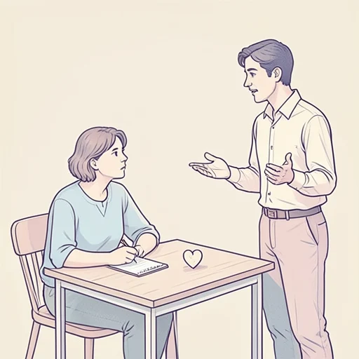 彼女の意見を加味して決める - Bildwörterbuch
