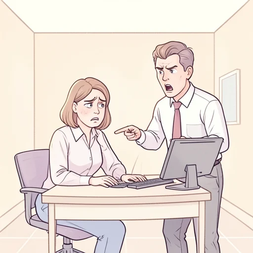 彼女の上司は何でもかんでも文句ばかり言ってくるって - Bildwörterbuch