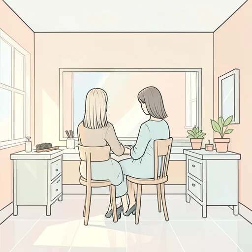 彼女の髪は平らに整えられてた - Bildwörterbuch