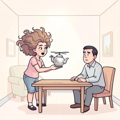 彼女の奇抜なアイデアを妙だなと思いながらも聞いてた - Bildwörterbuch
