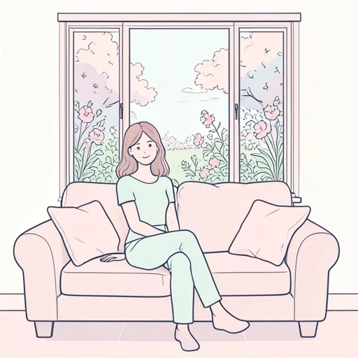 彼女の緊張が解けて表情が柔らかくなった - Bildwörterbuch