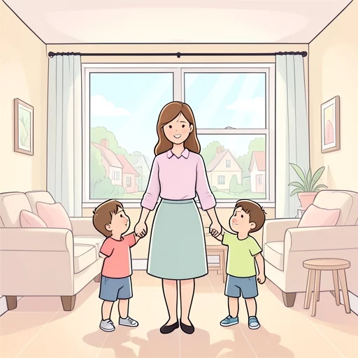 彼女の子供は3人だ - Bildwörterbuch