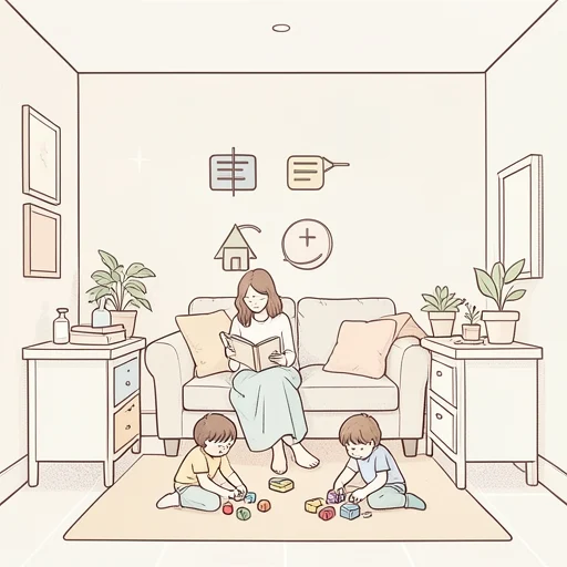彼女の子供たちは大人しい - Bildwörterbuch
