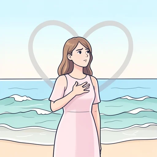彼女の心は波のように揺れていた - Bildwörterbuch