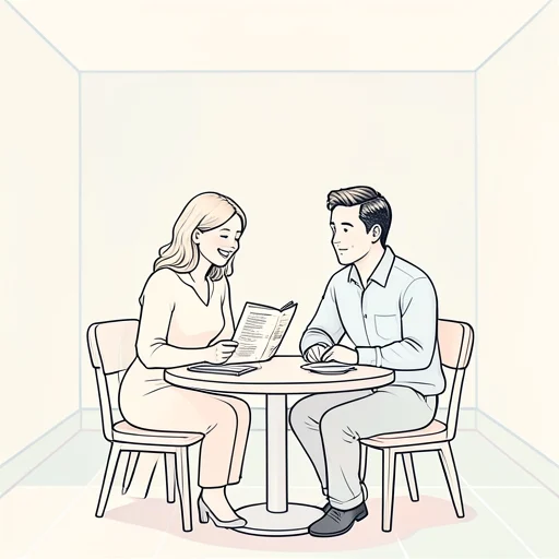 彼女の好みに合わせてレストランを選んだんだけどどうかな - Bildwörterbuch