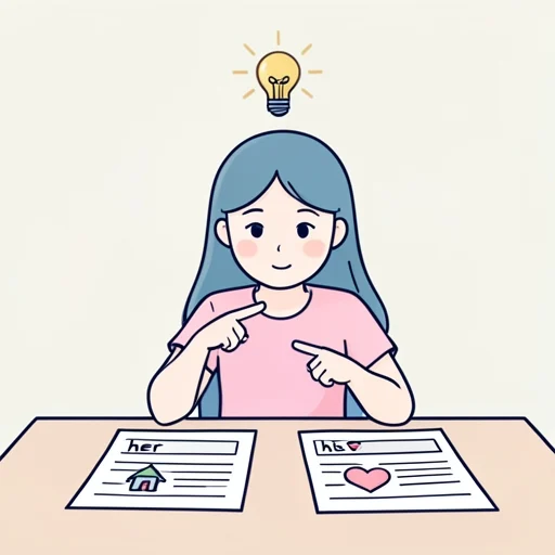 彼女の答えと自分の答えの違いに気づいた - Bildwörterbuch